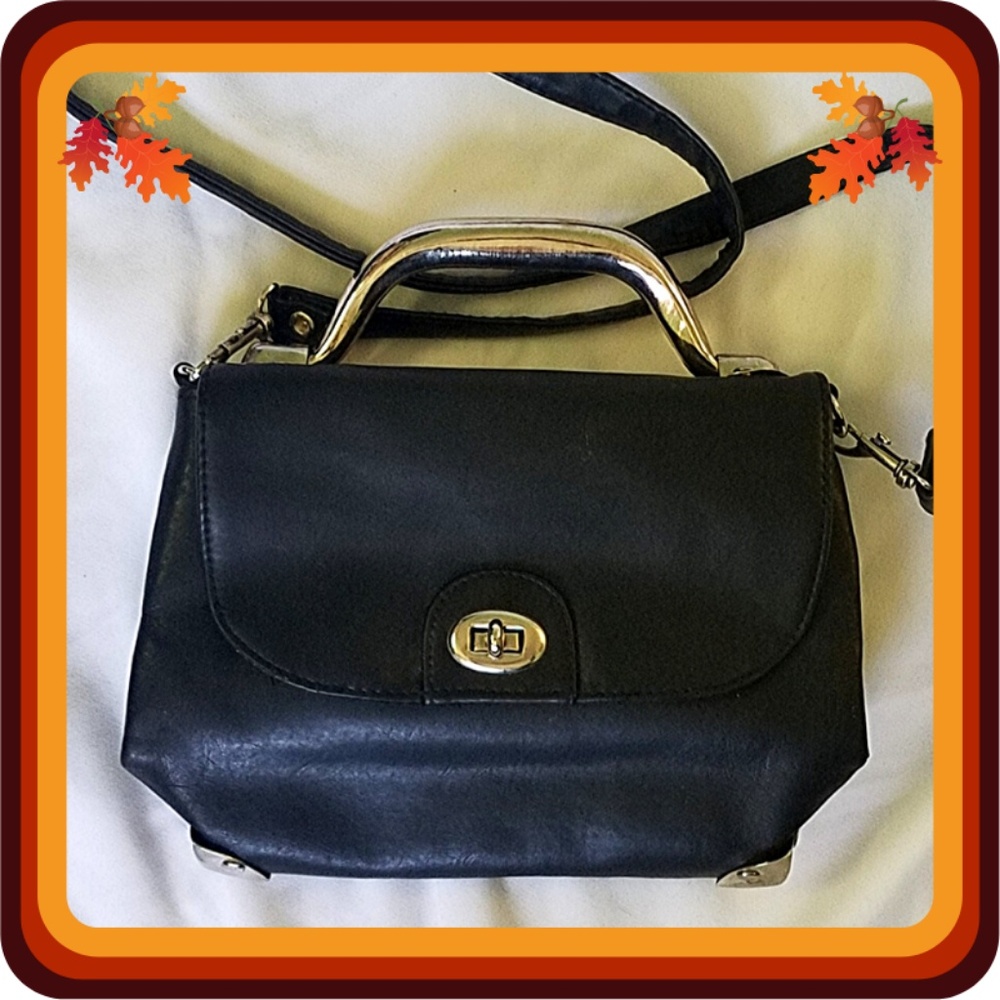 Vintage Pacific Express Black Purse Silver Accents